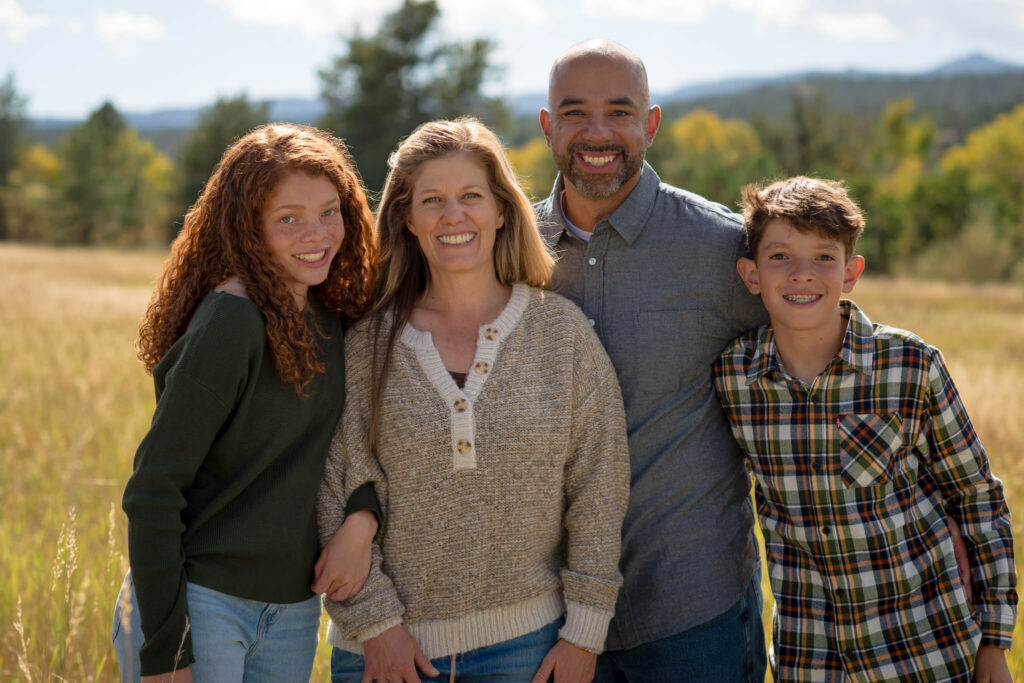 Family enjoying an outdoor session at one of the best places to take summer family photos in Castle Rock, Colorado.